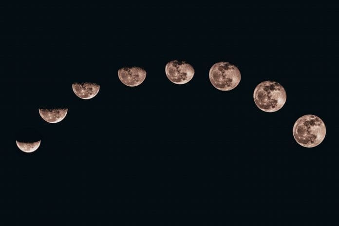 Mond und Yoga