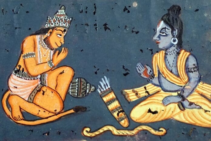 Ramayana- Gott Hanuman und Gott Rama