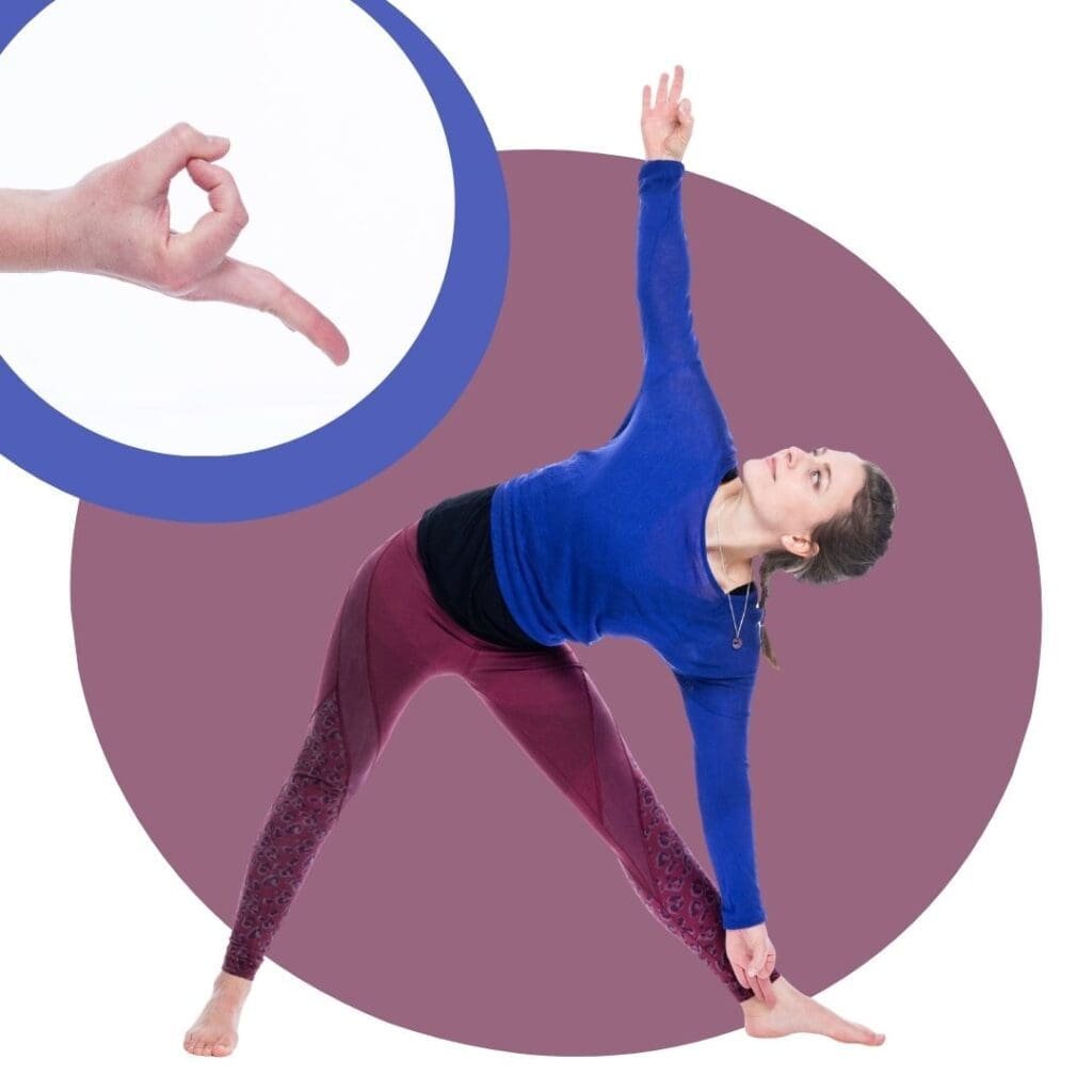 Susanne Mors, Asana & Mudra Sequenz, Yoga, Trikonasana mit Chin Mudra