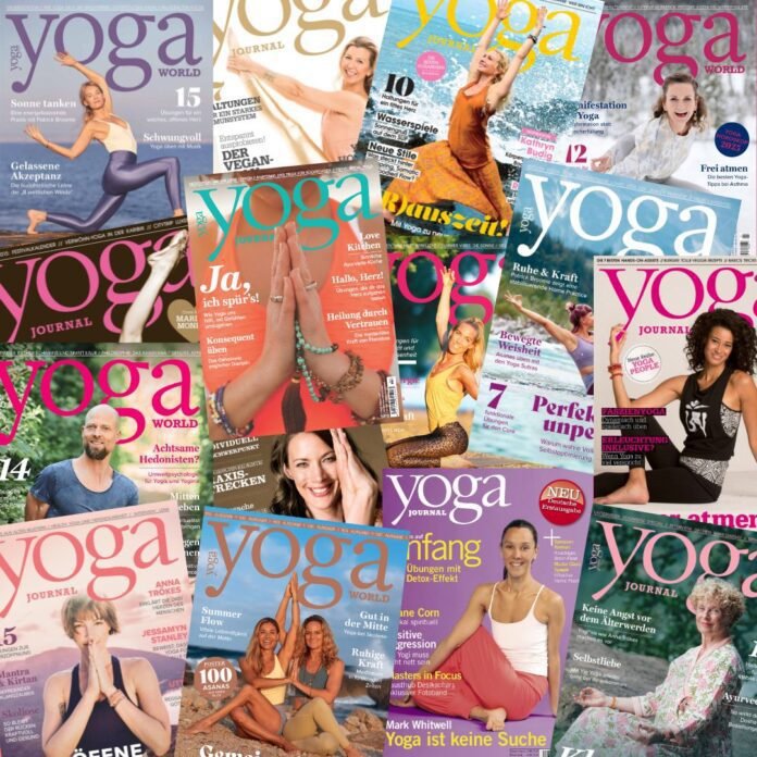 collage yoga world journal covers